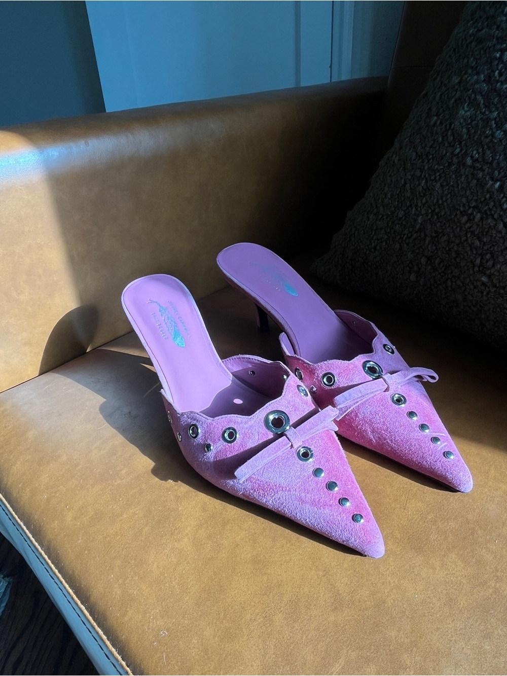 Jeffrey Campbell x Free People Arabella Heels Berry Pink Suede 6.5 - Picture 5 of 8